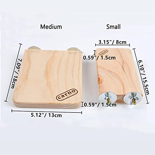 Litewoo Bird Wood Perch Platform Stand Shelf for Parrot Budgie Parakeet, M | Natural wood, smooth sanded surface for chew/stand, for small-medium birds/cockatiel/conure/cockatoo/cage, 7.09x5.12x0.59in