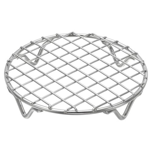 uxcell Round Cooking Rack 4.9 Inch Dia Stainless Steel Wire Cooling Steamer Rack for Baking Canning Cooking Roasting Cooling Grilling Drying, Silver - size: 4.9 Inch