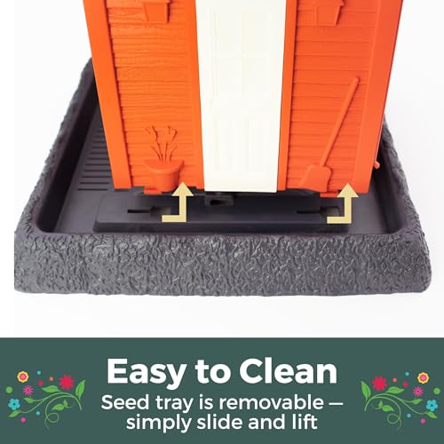 North States Village Collection - Fiesta Red Cottage Bird Feeder: Hanging Bird Feeder for Outdoors, Holds 5 Pounds of Seed - color: Fiesta Red