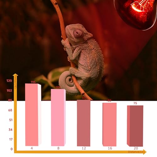 60W Infrared Red Reptile Heat Lamp Bulb, Basking Spot Light | Red Heat Emitter, Provides Gentle Heating for Reptiles, Bearded Dragons, Lizards, Snakes & Terrariums, E26 Base, 2-Pack - color: Red-infrared Heat Lamp, size: 60 Watts