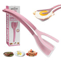 Silicone Egg Flipper Spatula Tongs (Set of 1) – Non-Stick 2-in-1 Grip & Flip Kitchen Tongs for Pancakes, Fish, Eggs, and More – Heat Resistant Cooking Tool (Pink) - color: Pink