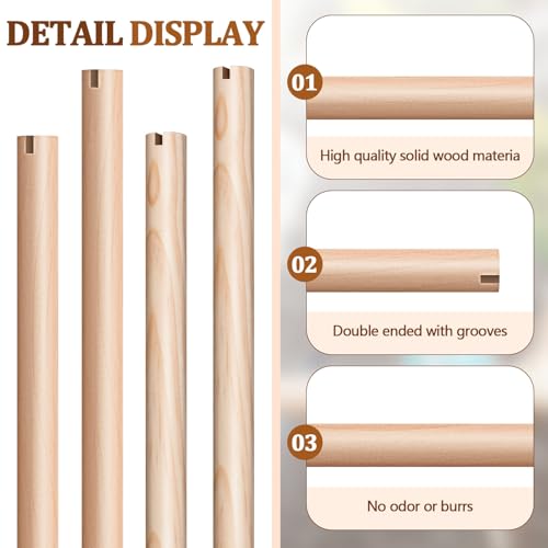 Sintuff Bird Perches for Cage Accessories, Wooden Perch Rods Replacement with Double Head Slots, 0.6 Inch Diameter Natural Wood Stand for Parrot Macaw Cockatoo Parakeet (15 Inches,18 Inches,8 Pcs) - size: 15 Inches,18 Inches