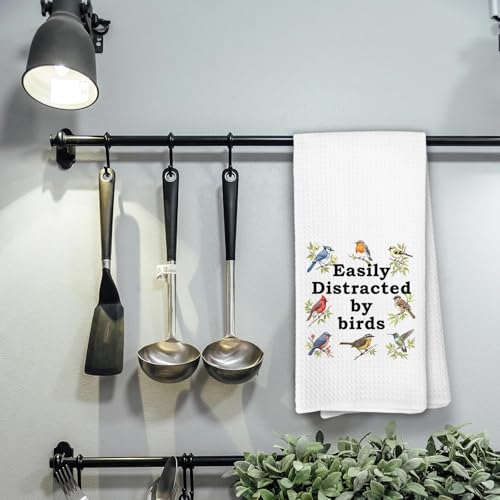 Easily Distracted by Birds Kitchen Towels, Bird Gifts for Bird Lovers Women, Birder Dish Towels for Kitchen,Birds Decorative Hand Towels for Bathroom Dish Cloths & Dish Towels - color: Color-15