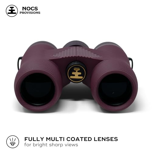 Nocs Provisions Field Issue Compact 10x32 Waterproof Binoculars Shockproof | Fogproof, 10X Magnification, Bak4 Prism, Multi-Coated Lenses for Adults & Kids, Bird Watching, Hunting & Wildlife Viewing - color: Oxblood Maroon, size: 10x32