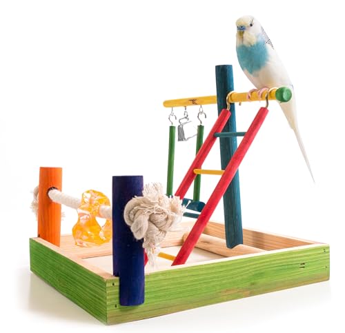 Penn-Plax Bird Life Wooden Playpen – Great for Parakeets, Lovebirds, and Parrotlets – Small - color: Multicolor, size: Small