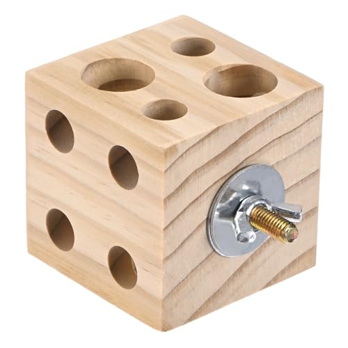 M METERXITY Bird Chew Play Thing, 2x2x2 in Pine Wood Parrot Bird Perch Stand Teeth Chew Bite Games for Parrots/Cockatiels/Parakeets - size: 2x2x2 in