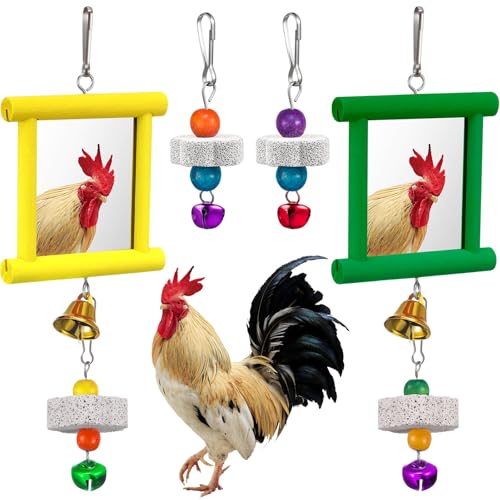 Sumind 2 Pieces Chicken Mirror Toys, Yellow, Green, 3.94 x 3.94 Inches | Clip on Wide Brim Golf Visors, Adjustable Elastic Headband Sun Hat, Lightweight Sport Cap for Summer Outdoor Activities Women - color: Yellow,Green, size: 3.94 x 3.94 Inches