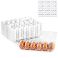 60PCS Egg Cartons 12 Count Clear Egg Cartons Cheap Bulk for Large Eggs | 1 Dozen Blank Chicken Egg Tray Holders for Family, Chicken Farm, Business Market Display - size: 60Pack-2x6 Grids