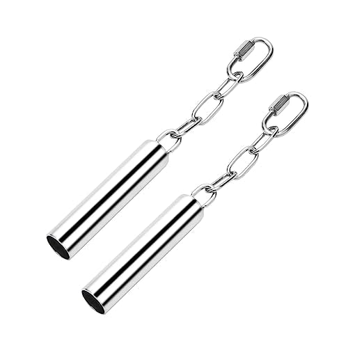 Wontee Stainless Steel Bell Toy Bird Cage Hanging Bite Toy for Parrot Parakeet Budgie Cockatiel Conure African Greys (2 PCS-S) - size: 2 PCS-S
