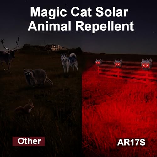 8 Pcs Solar Predator Light Nocturnal Animal Repeller Outdoor Coyote Deterrent Devices Light Sensor Animal Repellent for Chicken Coop Skunk Deer Fox Raccoon Cat Garden Yard Farm