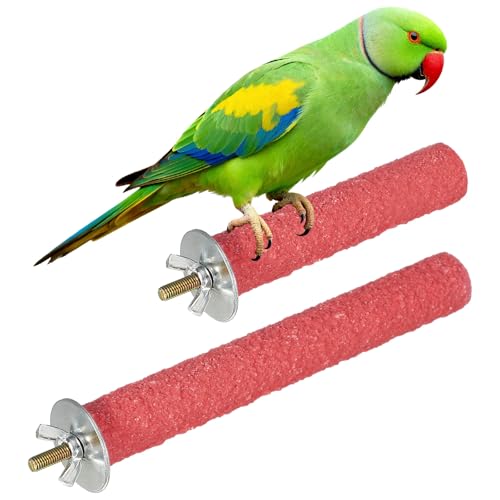 Bird Cage Perch, Colorful Parrot Grinding Claw Sticks, Platform Paw Stand Toy 4/6 Inch, (Wooden, Pink, 2Pcs), Intended for Small Medium Birds/Parrots/Finches/Lovebird - color: Pink, size: 4/6 Inch