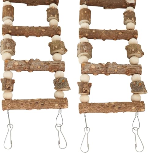 Bird Parrot Ladder Bridge Toy, Bird Swing Toy, Natural Pepper Wood Hanging Pet Chewing Toy, Rat Hamster Climbing Toys, Cage Accessories for Bird Parrot Rat Squirrel Sugar Gliders - size: 59.1 × 3.9 Inch