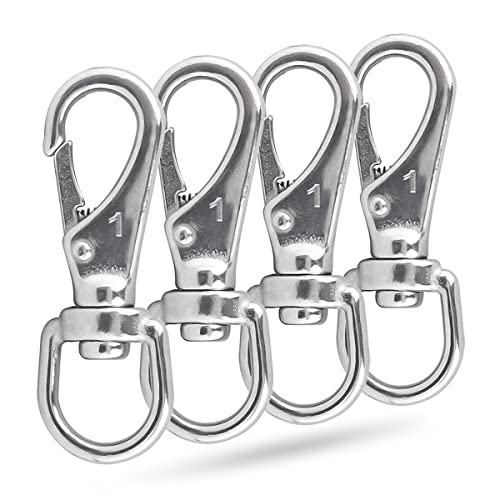 Swivel Eye Snap Hooks, 304 Stainless Steel Heavy Duty 2.7 Inch 3.5 Inch Spring Hooks for Keychains, Bird Feeders, Pet Chains, Dog leashes - style: 3.43"(1#)-4pcs