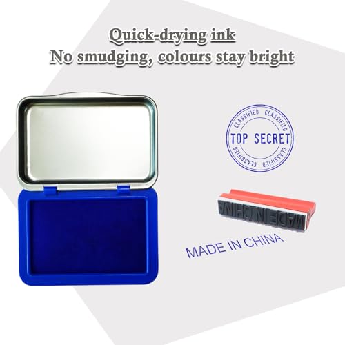 Ink Stamp Pad for Egg Date Marking,Black Red and Blue Colors Available, Metal Case (Blue) - color: Blue