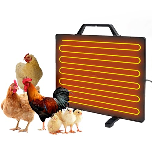 Thermostatic Chicken Coop Heater 160W Poultry Heating Panel 0-99℃ Adjustable Temperature Radi Heating Board Stainless Steel Heating Plate for Chicks Hens Poultry Pets