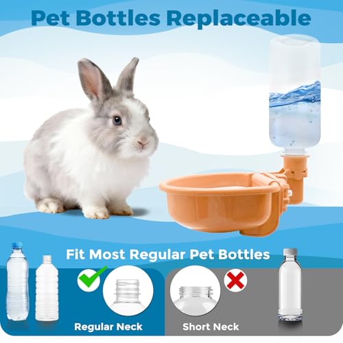 VANNON Gravity Pet Water Bowl, 16oz Anti-Splash Crate Dispenser, Orange | Anti-splash gravity water bowl with a floating disk helps reduce spills while keeping water cleaner for everyday hydration. - color: C-Orange, size: 16oz