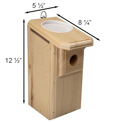 Bird Habitats Open-Top Bluebird House, Predator-Resistant Nest Box