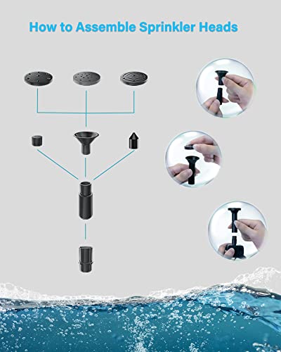 Biling Solar Fountain Water Pump Outdoor with Tubing for Pond BirdBath | Solar Bird Bath Fountain with Dry-Run Protection, 5 Nozzles for Garden, Backyard, Fish Tank,Water Features - size: 1.5W