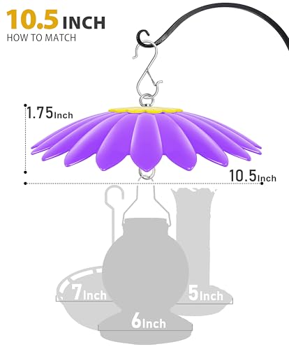 10.5 inch Rain Guard for Bird Feeder,Hummingbird Feeder Shade Dome Cover,Umbrella Cover for Bird House for Outdoor,Squirrel Baffle(Purple) - color: Purple, size: 10.5'' / 1PCS