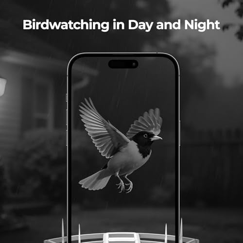 Smart Bird Feeder with Camera Solar Powered for Outside Birdhouse with Camere, AI Identify Birds Species, FHD Live Video, Instant Arrival Alerts, Ideal Gift for Family or Bird Lovers (Azure Blue)