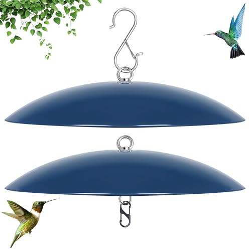 Bird Feeder Dome Guard,Squirrel Baffle for Hanging Feeder,13-Inch Cover for Shepherd's Hook in the Outdoors,Smart Birds Feeder's Umbrella(Blue), 2 Pack - color: Blue, size: 13Inch / 2 Packs