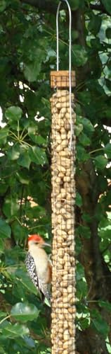 Backyard Birds Unlimited Handmade Cedar Whole in-Shell Peanut Outdoor Hanging Wild Bird Feeder Made in The USA-Small