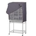QBLEEV Birdcage Covers, Breathable Universal Bird Parrot Cage Cover Shade | Blackout windproof light-proof covering reduces distractions night accessories cloth without cage-24.8x17.7x31.5in (LxWxH) - color: Grey