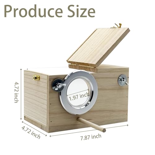 Parakeet Nesting Box Transparent Bird Nest Breeding Box with Perch | 7.87 X 4.72 X 4.72 inch Parrot Mating Box Wood Bird House Aviary for cage - size: 7.87 X 4.7 X 4.7 INCH