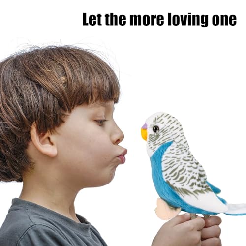 1 Pcs Stuffed Parakeet Toy, 5.5 inches, Budgerigar Plush Toy, Parakeet Soft Toy, Stuffed Bird for Kids, Blue - color: Blue