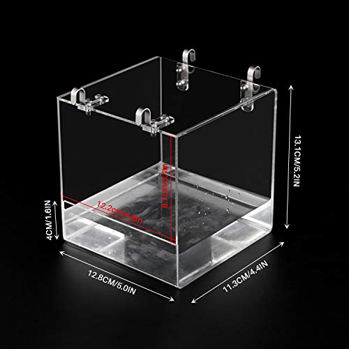 Bird Bath for Cage No-Leakage Upgrated Acrylic Clear Bird Bathtub Parrot Parakeets Shower for Cage Bathtub Box for Small Bird Parrot with 4 Hooks - color: S-5.1INCHx5.1INCH