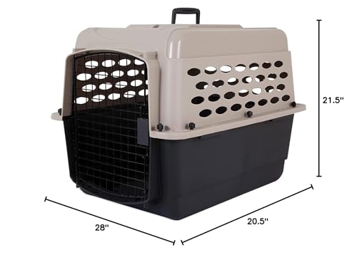 Petmate Vari Dog Kennel - Portable Dog Carriers & Crates for Medium Dogs, Airline-Friendly, Durable Plastic, Pet Carrier For Home and Travel, 28 Inches, Taupe and Black | Airline friendly pet carrier, durable plastic shell, great at home and on trips, sec