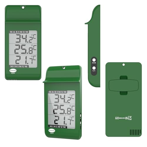 Digital Max Min Greenhouse Thermometer - Monitor Maximum and Minimum Temperatures for Use in The Garden Greenhouse or Home & Can Be Used Indoor or Outdoor Easily Wall Mounted