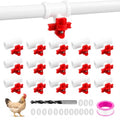 15-Pack Horizontal Chicken Nipples Waterer with 1/2" PVC Tee Fittings, Automatic Poultry Waterer Kit for DIY Chicken Duck Quail Watering System, Side Mount Drinker