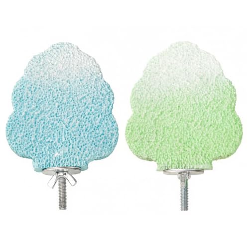 2pcs Resin Parrot Perch Stand Toy, Anti-Slip Bird Beak Grinding Stone for Cage, Washable Claw Trimmer Care Stand for Budgie, Conures, Parakeets Cage Accessories