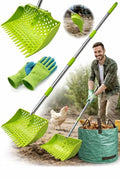 2-in-1 Pets Poop Scooper & Rake, Dog Pooer Scooper Set (Green) - color: Green