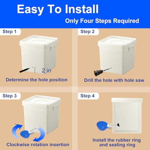 8 Pack Automatic Chicken Waterer, Blue Chicken Water Feeder Cups Suitable for Various Poultry, Cup Body Deepened Double Rubber Ring No Leakage, with Mounting Hole Opener - color: Blue, size: 8-Pack