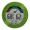 Digital Hygrometer Indoor Thermometer, Brushed Metal Frame, Green | Large round display, clear digits, accurate readings, comfort gauge, humidity meter, room temperature and humidity monitor - color: Green Stainless