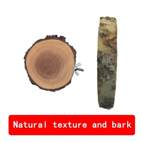 Hamiledyi Perch Platform for Bird Cage,Natural Round Wooden Stand Platform Bird Toy for Canary Parakeet Cockatiel Parrot Budgie Sparrow(3 Pcs) - size: 3.5in