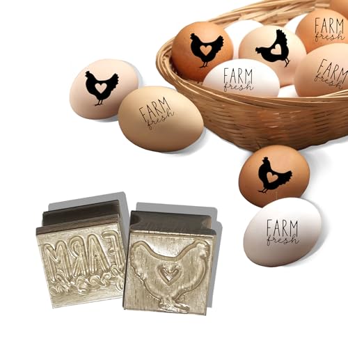 2Pcs Egg Stamps,Chicken Egg Stamp, Egg Stamps for Fresh Eggs, Farm Fresh Egg Stamp for Farm Backyard Chicken Coop Branding Gift Giving