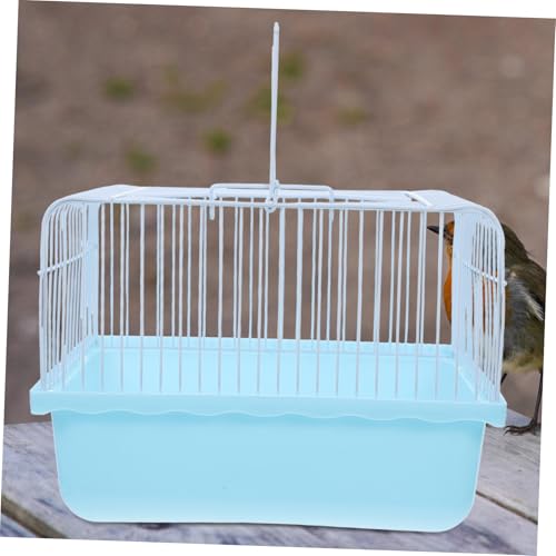 SUPVOX Portable Small Bird Travel Cage Lightweight Carrier for Lovebirds Parakeets and Cockatiels with Transparent Observation Window Versatile Indoor Outdoor Use for Small