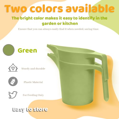 2 Pcs Bird Seed Scoop,Large Capacity Pet Food Scoop,Narrow Spout Design,Durable Material for Tube Feeders, Bird Feeders,Small Animal Cages Perfect for Bird Owners and Pet Lovers (Green)