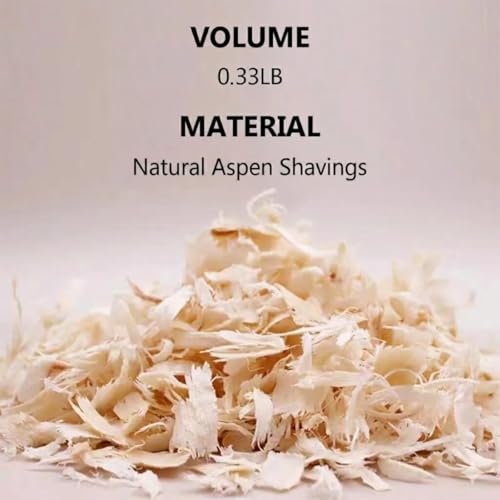 MANON ROSA Wood Shavings for Bird Bedding - Natural Aspen Soft Low-Dust & Odor-Control Nesting Material for Parakeets Parrots Rabbits Cockatiel for Cages, Nest Boxes, Small Pet Litter - size: S(0.33lbs)