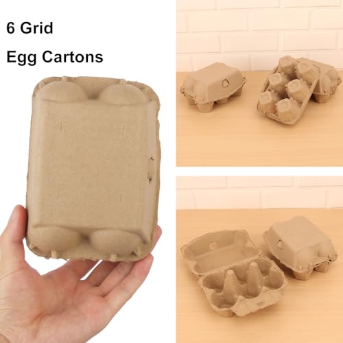 50 Pack Egg Baskets, Half Dozen Egg Cartons, Paper Egg Cartons, Egg Holder Hold 6 Eggs each for Safe Storage, Transport & Display - Ideal for Farm Fresh Eggs, Crafts, (Standard Size) - size: 50 Pack Half Dozen