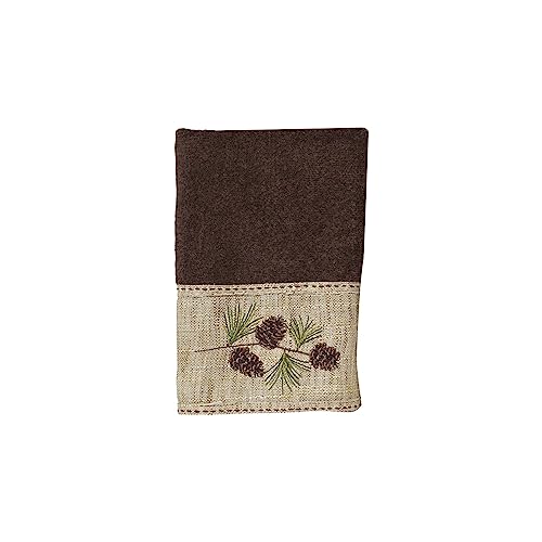 Avanti Linens - 3pc Towel Set, Soft & Absorbent Cotton Towels (Pine Branch Collection) - color: Mocha, size: 3pc Towel Set