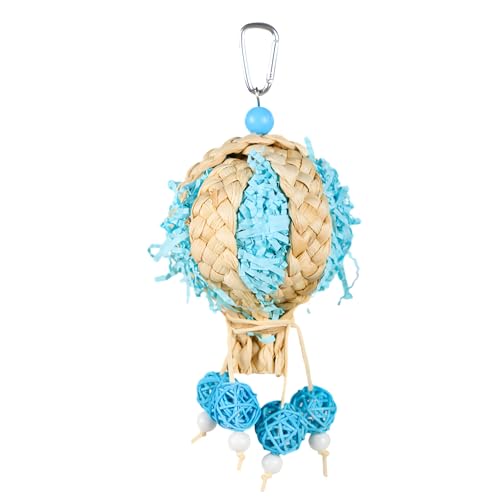 Bird Foraging Shredder Hanging Rope Perch With Bell - Parrot Swing Climbing Standing Toy - Cage Accessories for Parakeet, Conure, Cockatiel, Budgies, Lovebird - Blue, 1 Pack - color: Blue