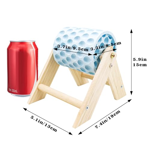 Chicken Coop Accessories, Beak Grinding Calcium Stone with Wooden Stand, Enrichment Toys for Hens, Ducks, Geese, Turkeys, Poultry, Blue - color: Blue