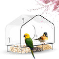 Clear Window Bird Feeder with 3 Strong Suction Cups and Detachable Seed Tray, Sturdy Acrylic Bird Feeders for Viewing Wild Birds Outside, and Garden Decor, Outdoor Birdhouse Feeder