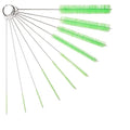 10" Extra Long Tube Cleaning Brush Set - 10 Pack - Green | Flexible nylon straw brushes for bottles, cleaning straws, pipe cleaners, glass, keyboard, detailing and deep cleaning - color: Green, size: 10pk - 2mm 3mm 4mm 5mm 6mm 8mm 12mm 16mm 20mm 24mm