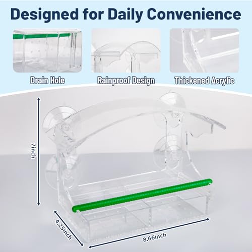Window Bird Feeder with Camera, 1080P HD Birds Feeder with Night Vision, Real-Time APP Control, Weatherproof Clear Acrylic Birdhouse for Window, Bird Watching Gifts for Nature Lovers