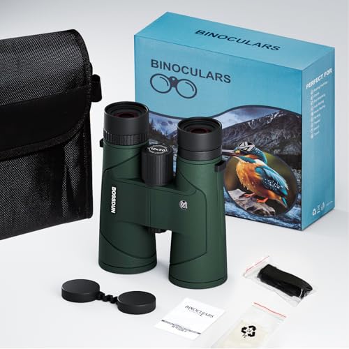 12x50 HD Optics Binoculars for Adults with Upgraded Phone Adapter, Tripod and Tripod Adapter - Professional Waterproof Binoculars with BaK4 prisms and Large View for Bird Watching,Hunting - color: Green